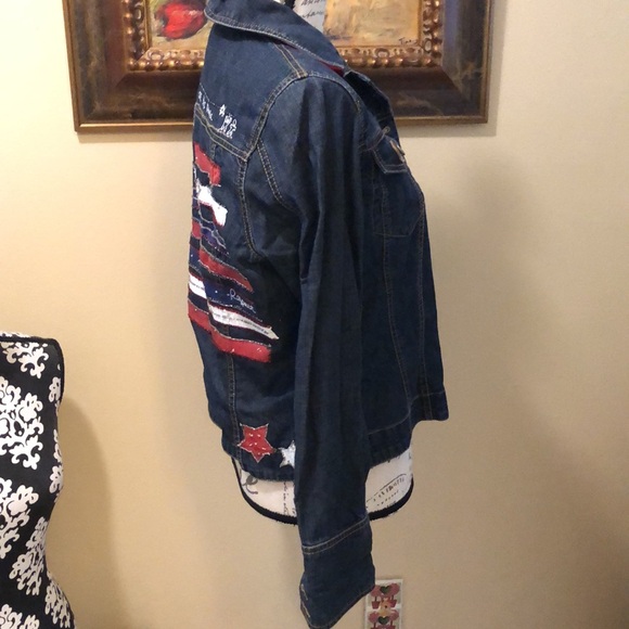 🇺🇸Chico’s We The People embellished Stars Stripes Americana Inspire jacket - Picture 4 of 12